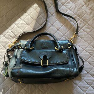 Black leather Dooney and Bourke satchel handbag